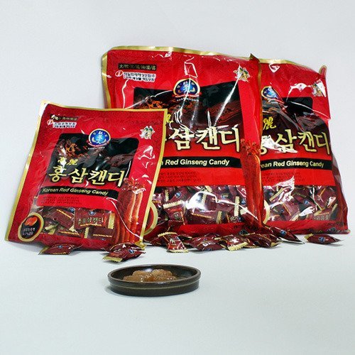HongSamin Korean Premium Red Ginseng Candy (200gx3packs) 600g - Strong Red Ginseng Taste. Help with 