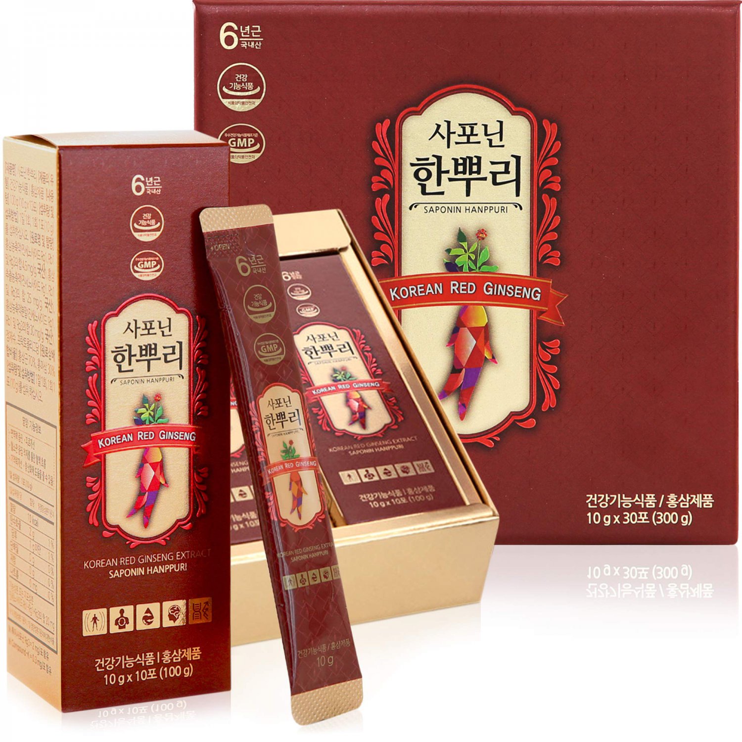 Korean Panax Red Ginseng Extract 6 Year Roots Ginsenoside 20mg Made In