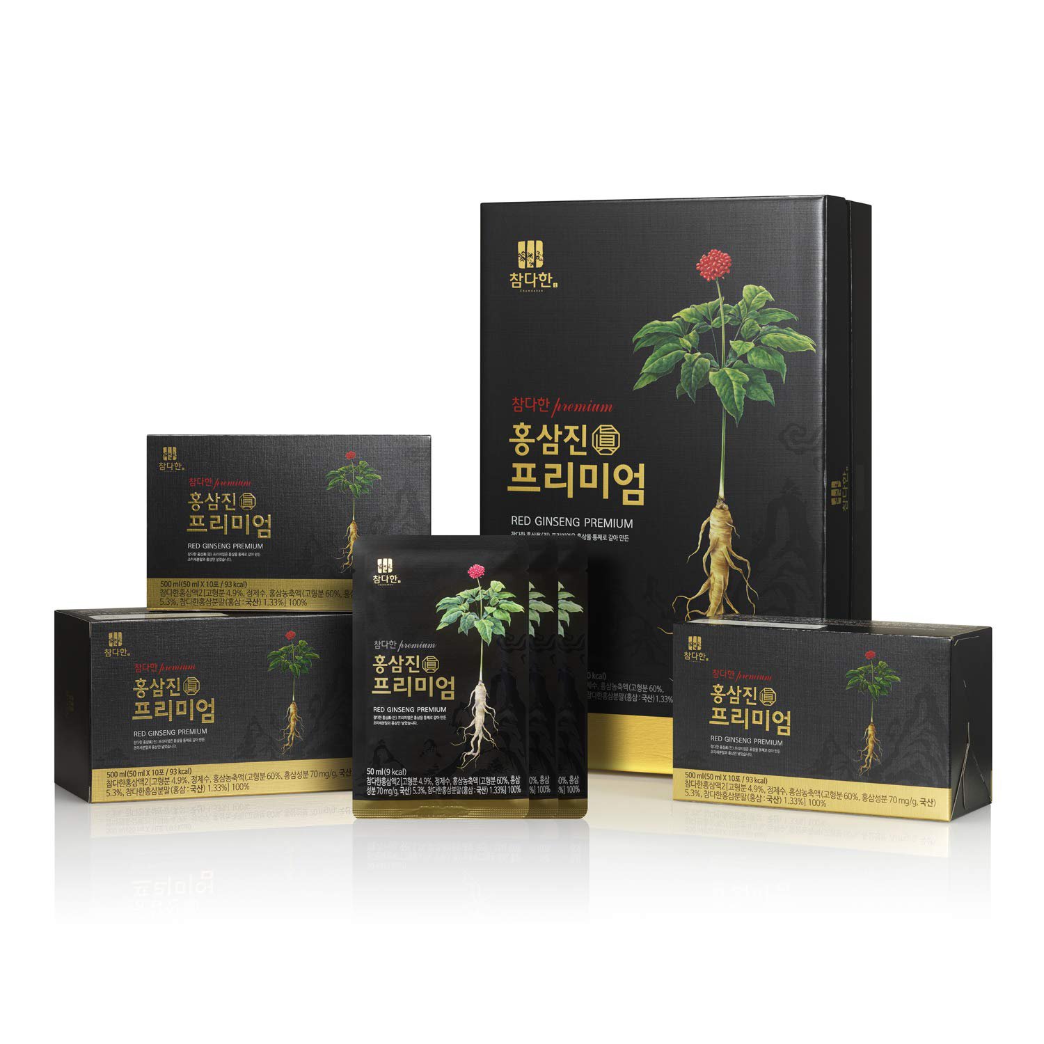 CHAMDAHAN Red Ginseng Real Premium, 100% Korean Panax Red Ginseng Extract, Boost The Immune System, 