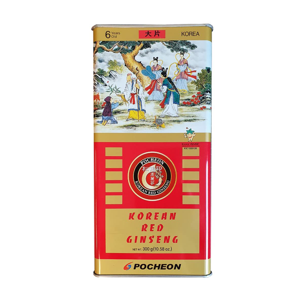 Pocheon 300g Korean Canned Dried Panax Red Ginseng 6 Years Cut Grade 300-Big (18 Roots)
