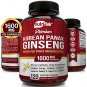 NutriFlair Korean Red Panax Ginseng 1600mg, 120 Vegan Capsules - High Potency Ginseng Root 5% Ginsen