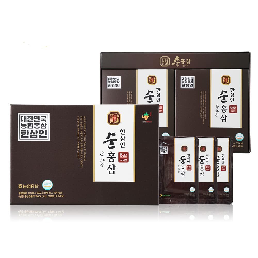 [NongHyup] HANSAMIN Korean Pure Red Ginseng Drink, Boost Daily Energy, Strengthen The Immune System,