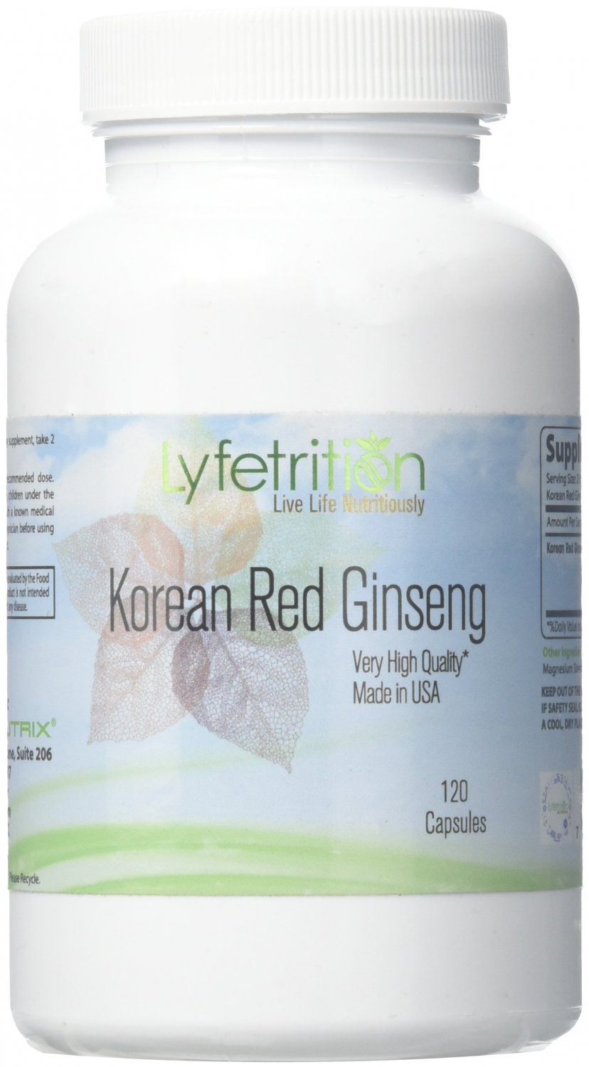 Lyfetrition Korean Red Panax Ginseng Extract (Root)- 120T Capsules, Ginseng Supplement for Better Mo
