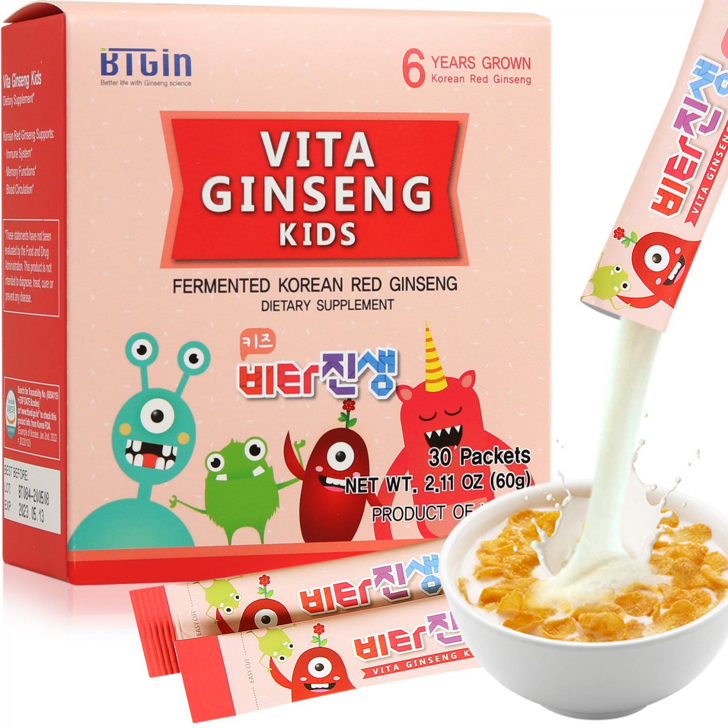 VITA Ginseng Kids Immune Support and Memory Function for Children | 6-Year-Old Fermented Korean Pana