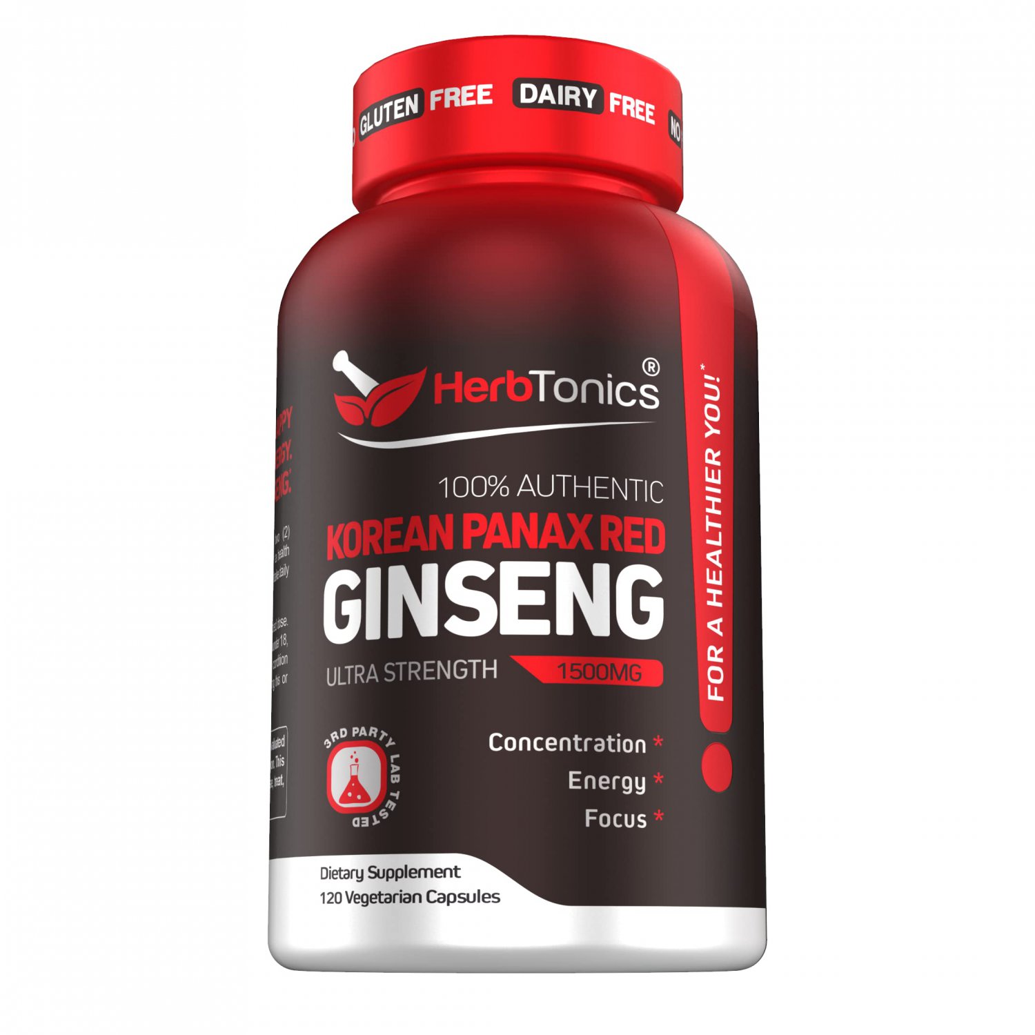 High Strength Ginseng Korean Red Panax - Performance Support for Men & Women - Natural Male Enhancin