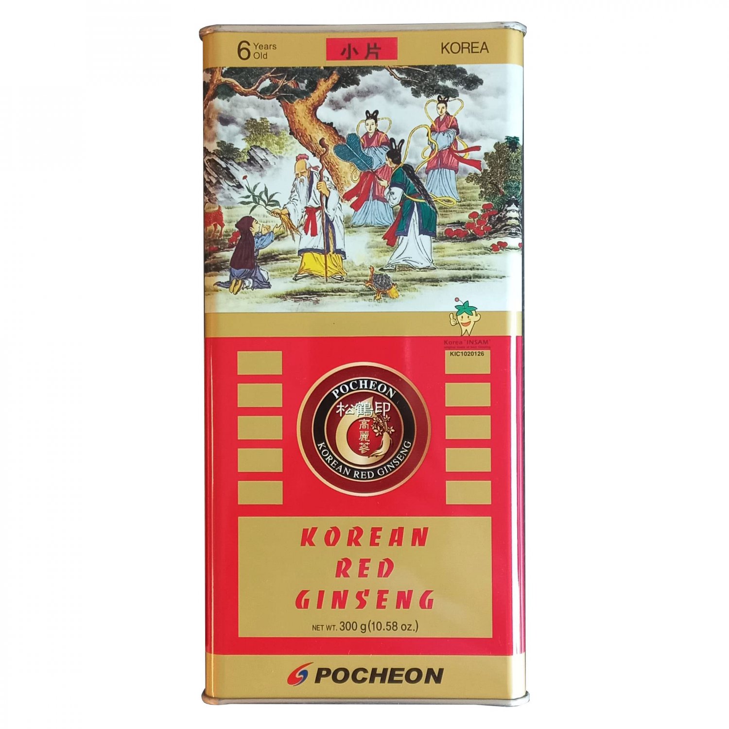 Pocheon 300g Korean Canned Dried Panax Red Ginseng 6 Years Cut Grade 300-Small (34 Roots)