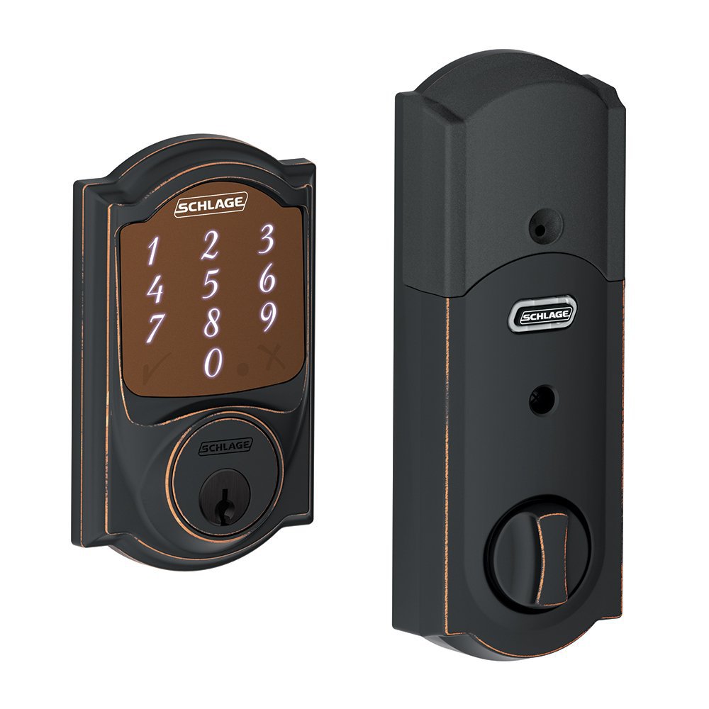 SCHLAGE BE479 CAM 716 Aged Bronze Steel Electronic Deadbolt