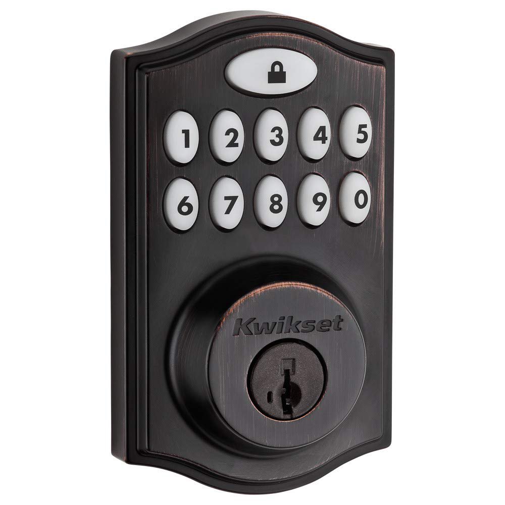 Kwikset 99140-024 SmartCode 914 Traditional Smart Lock Keypad Electronic Deadbolt Door Lock with Sma