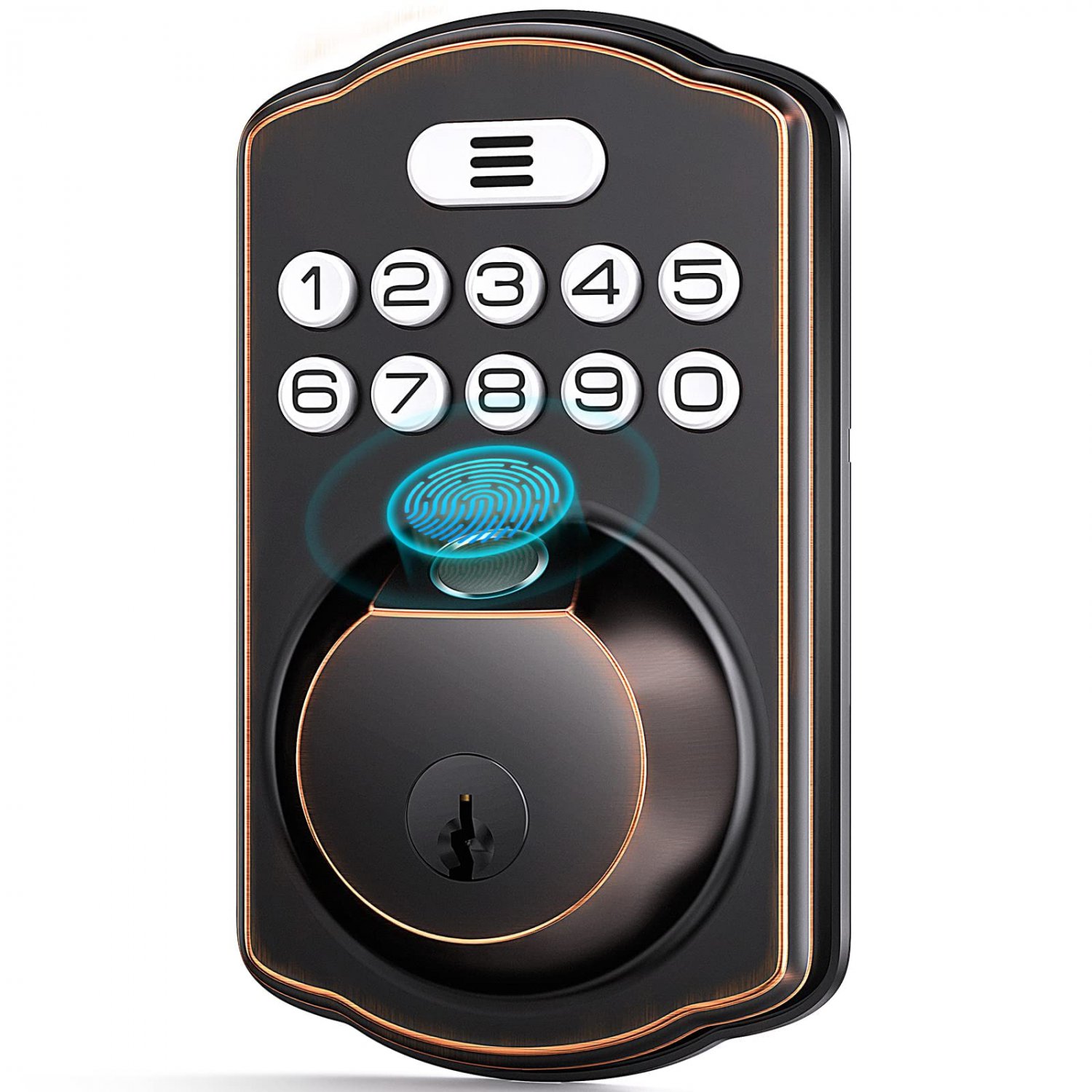 Fingerprint Door Lock, Veise Keyless Entry Door Lock, Electronic Keypad Deadbolt with Keyed Entry, A