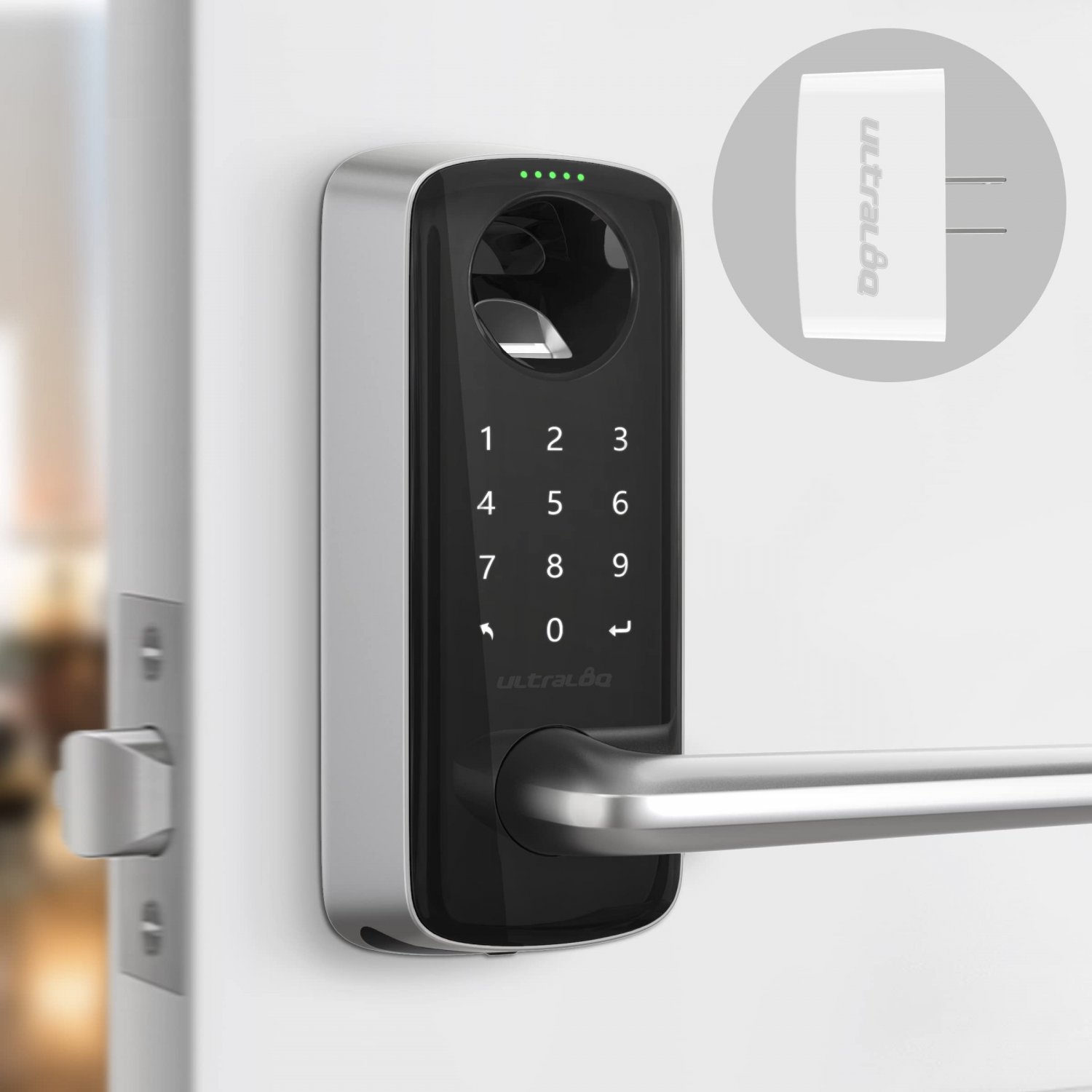ULTRALOQ Lever, WiFi Smart Lock with Bridge, Heavy Duty 5-in-1 Keyless Entry Door Locks, Fingerprint