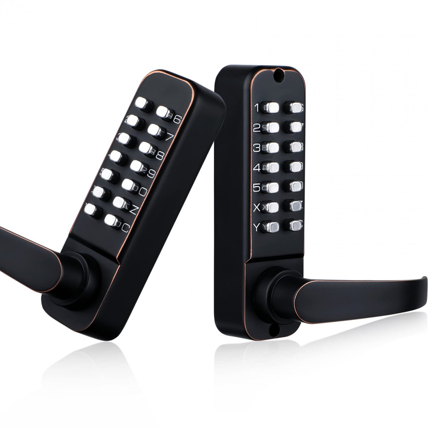 CODACE Keyless Entry Door Lock with Keypad, Double Sided Keypads Door Lock with Handle, Digital Fron