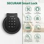 SECURAM Touch Fingerprint Smart Deadbolt Lock, Keyless Entry Door Lock with Fingerprint, Code, Remot