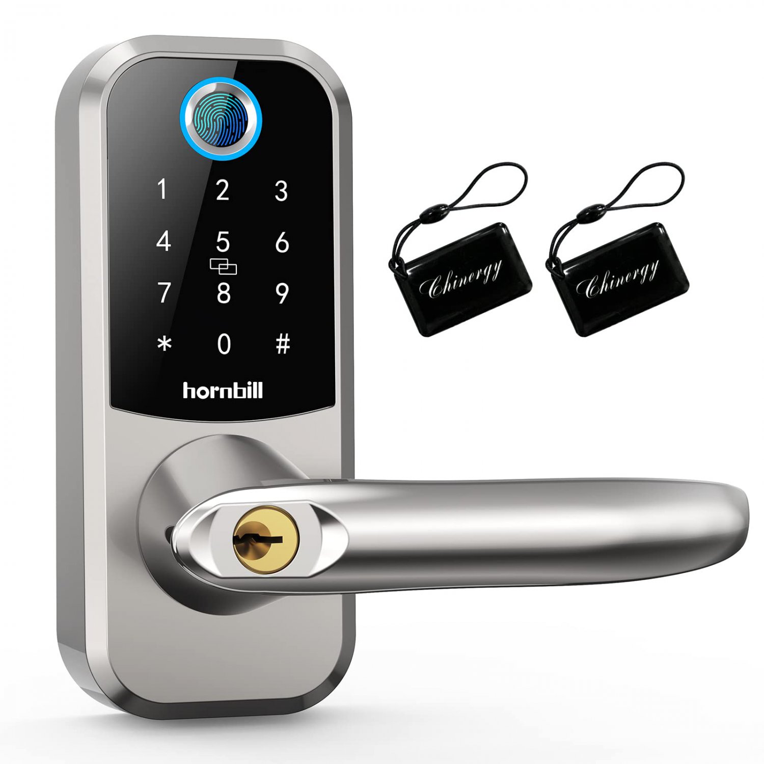 Smart Lock,Hornbill Fingerprint Keyless Entry Locks with Touchscreen Keypad,Bluetooth Front Door Loc