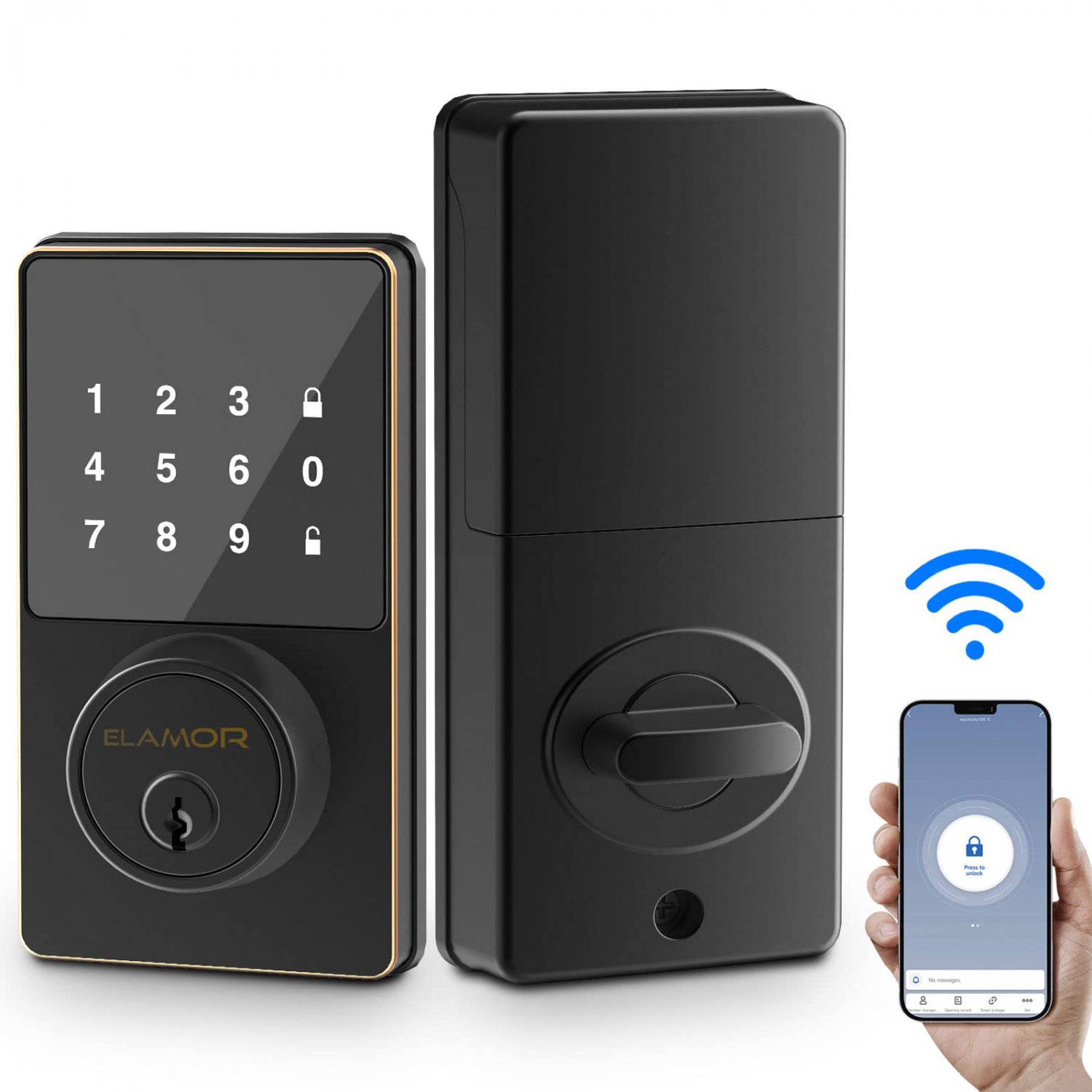 WiFi Smart Lock, Keyless Entry Door Lock with Touchscreen Keypad, Remotely Control, Easy to Install,