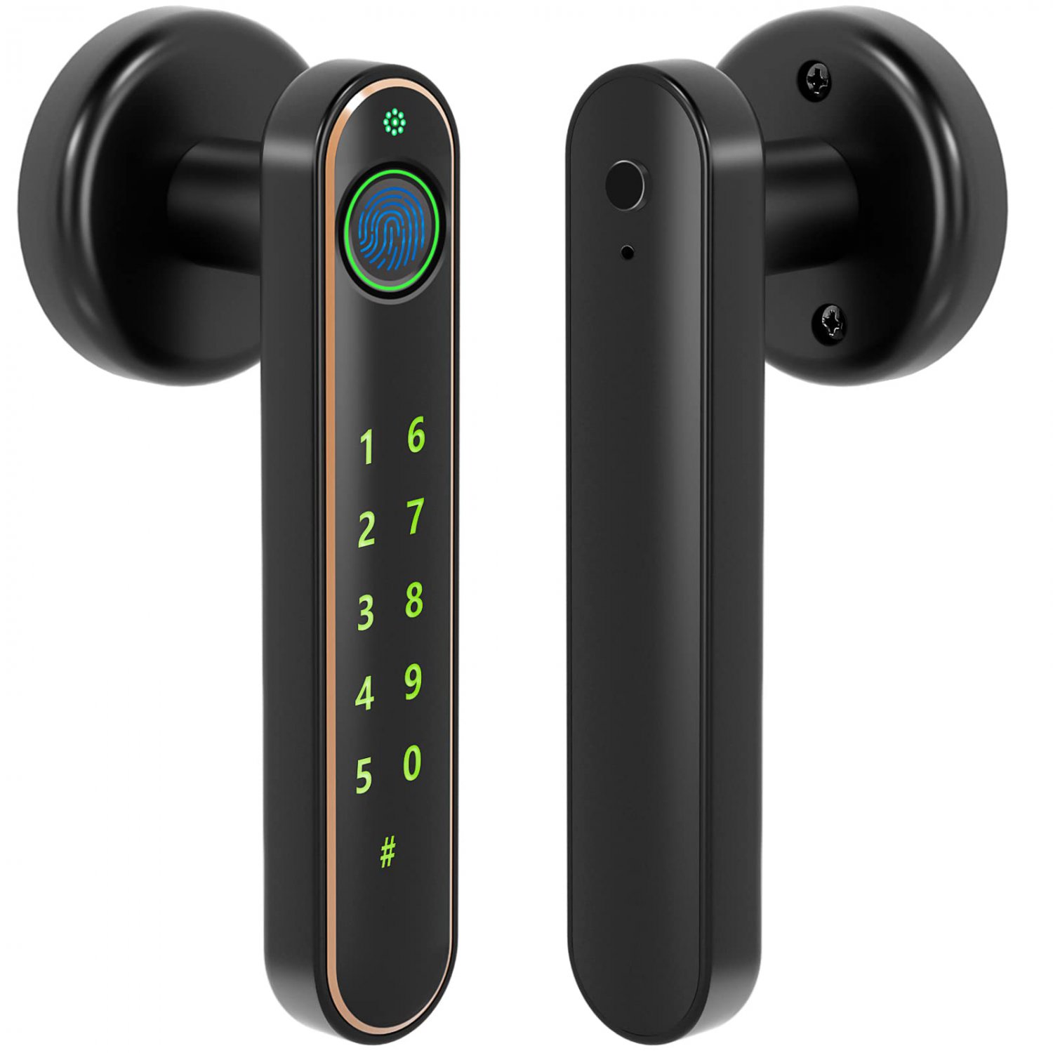 YNCTORO Fingerprint Door Lock, Biometric Door Knob, Keyless Entry Door Handle with Fingerprint, Keyp