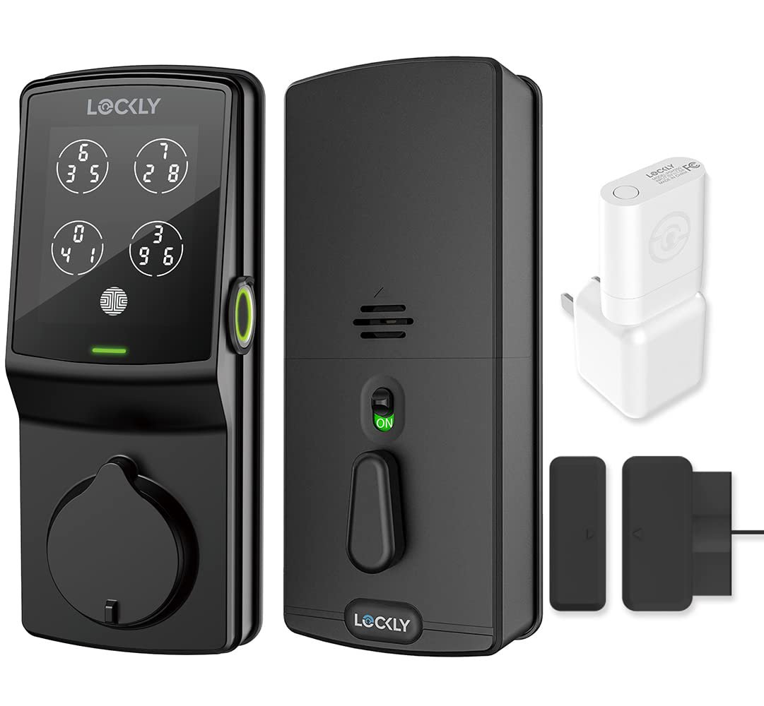 Lockly PGD728WMB Secure Pro Deadbolt - Smart Door Lock with Wi-Fi, Biometric Fingerprint and Digital