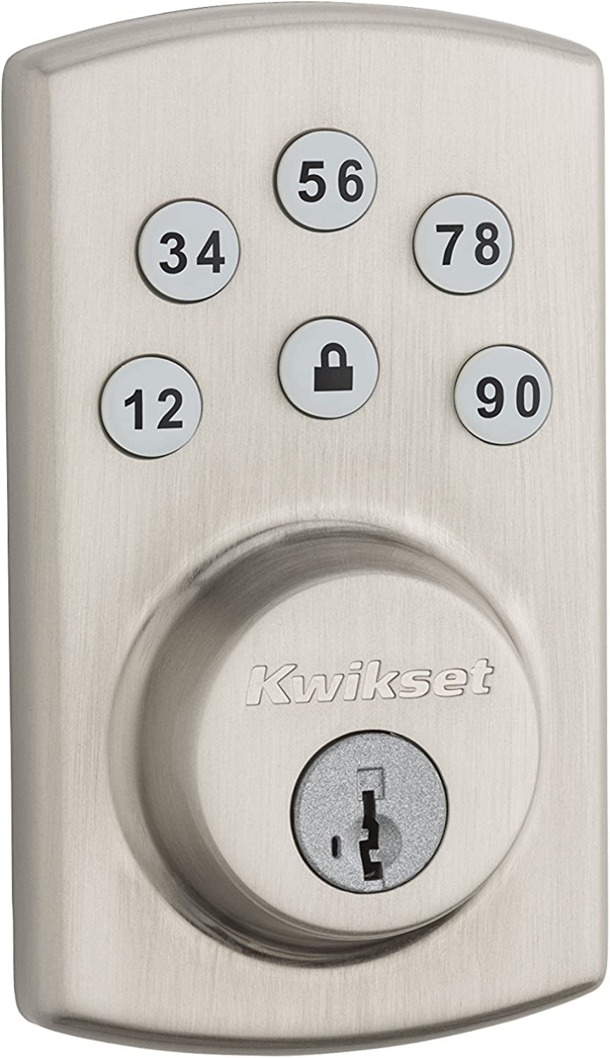 Kwikset 99070-101 Powerbolt2 Door Lock Single Cylinder Electronic Keyless Entry Deadbolt Featuring S