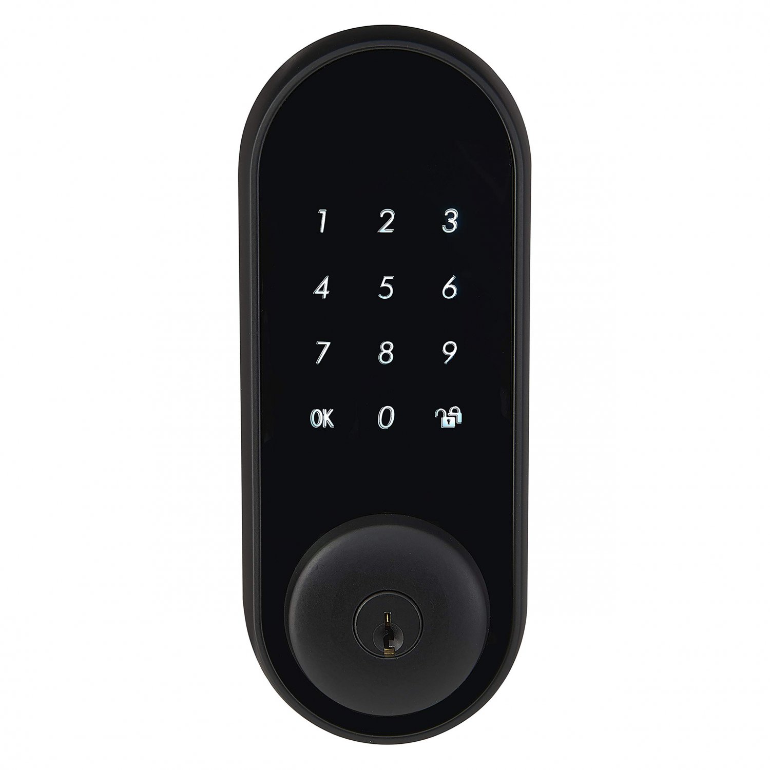 Amazon Basics Grade 2 Contemporary Electronic Touchscreen Deadbolt Door Lock - Matte Black