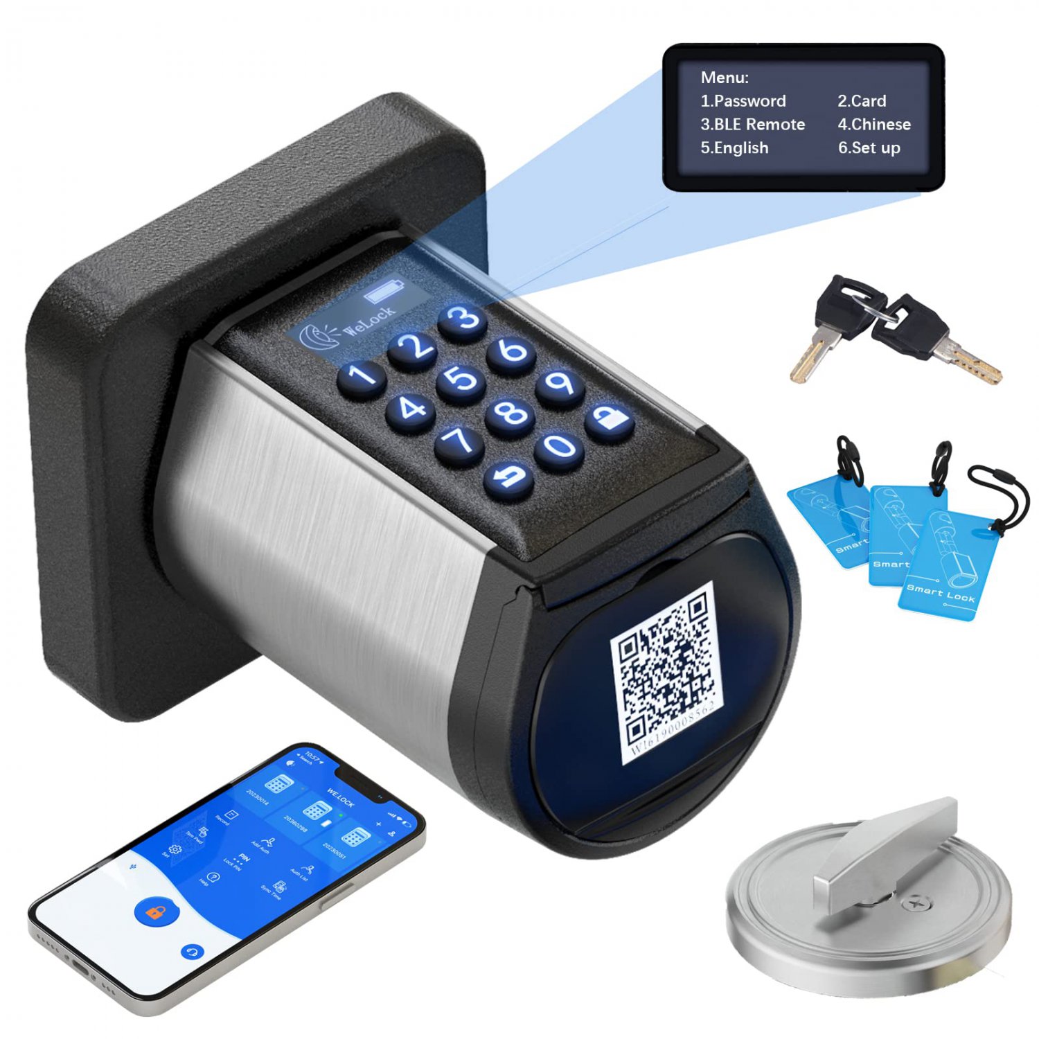 Smart Deadbolt Door Locks - WELOCK Electronic Deadbolt Door Lock - Keyless Entry - APP Unlock- Keyed