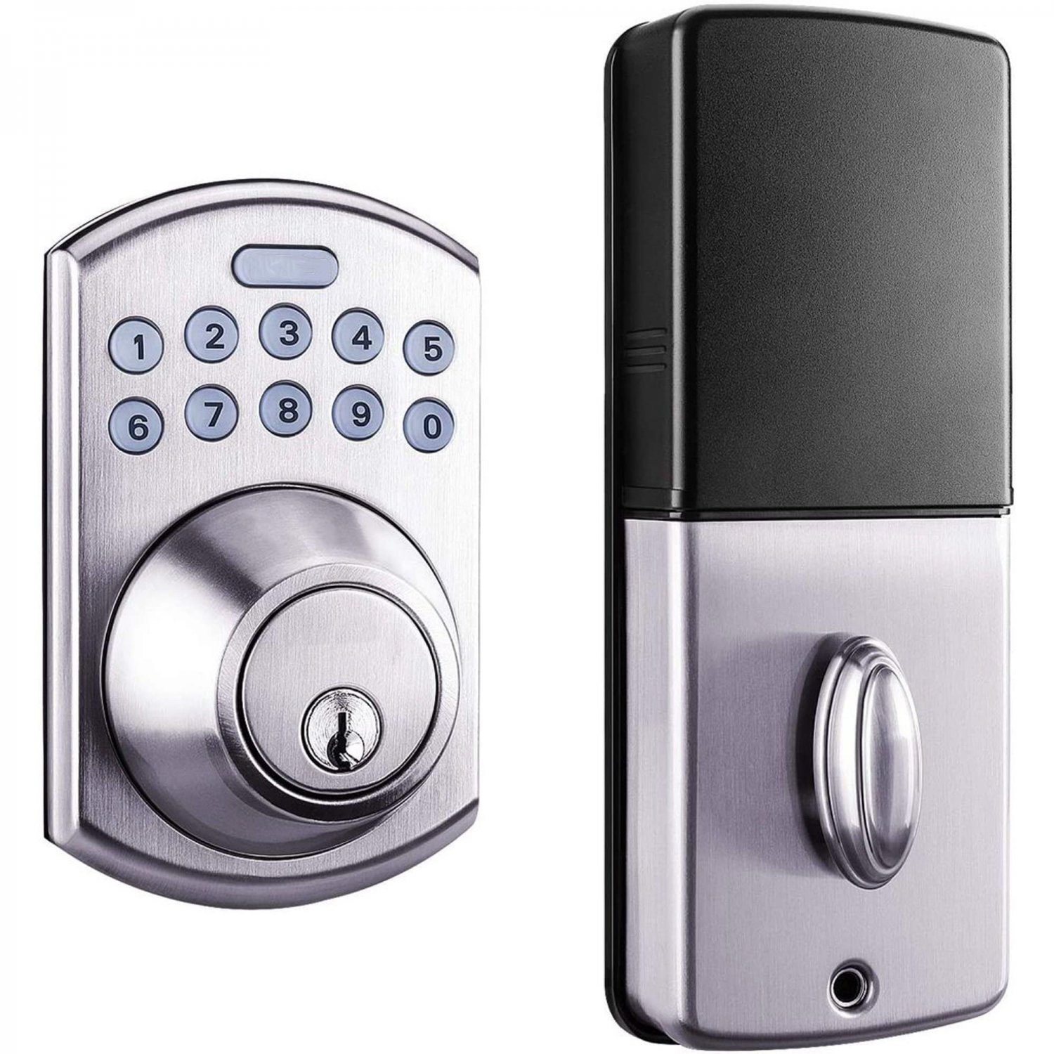 Keypad Deadbolt with Handel, Keyless Electronic Keypad Lock Single Cylinder Front Door Lock with Pol