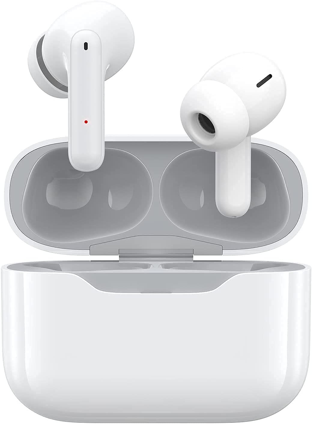 WLFYMZ Waterproof Wireless Sports Earbuds, 4 Mics with Fast Charging Case Bluetooth Headphones, Nois