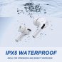WLFYMZ Waterproof Wireless Sports Earbuds, 4 Mics with Fast Charging Case Bluetooth Headphones, Nois