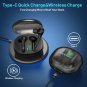 AMZANE Wireless Earbuds Bluetooth Headphones with Wireless Charging Case and LED Digital Display Blu