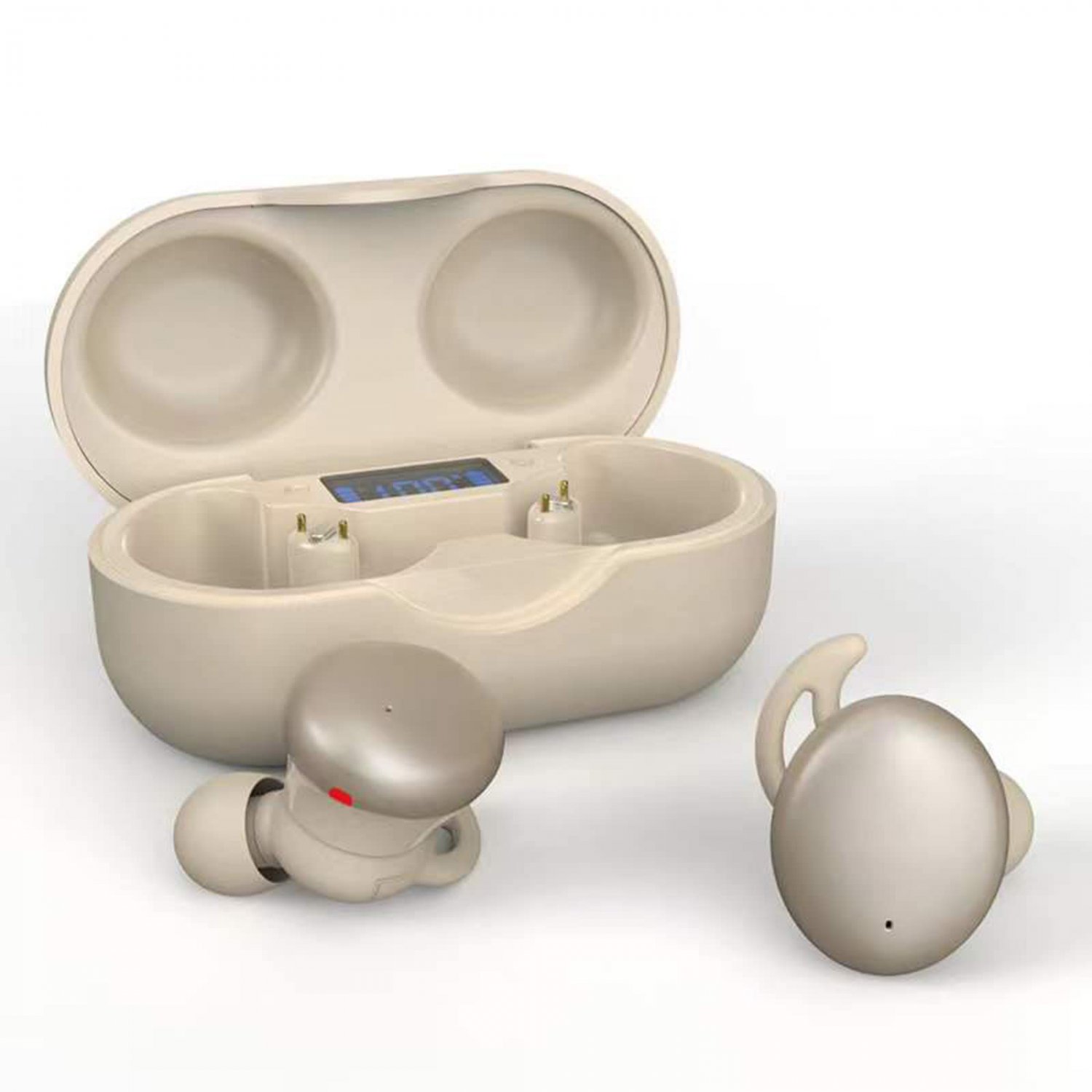 Beige Sleep Earbuds Noise Cancelling for Sleeping Bluetooth Headphones Ultra Smallest Invisible Mini