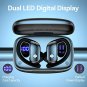 Wireless Earbuds Bluetooth Headphones 48hrs Play Back Sport Earphones with LED Display Over-Ear Buds