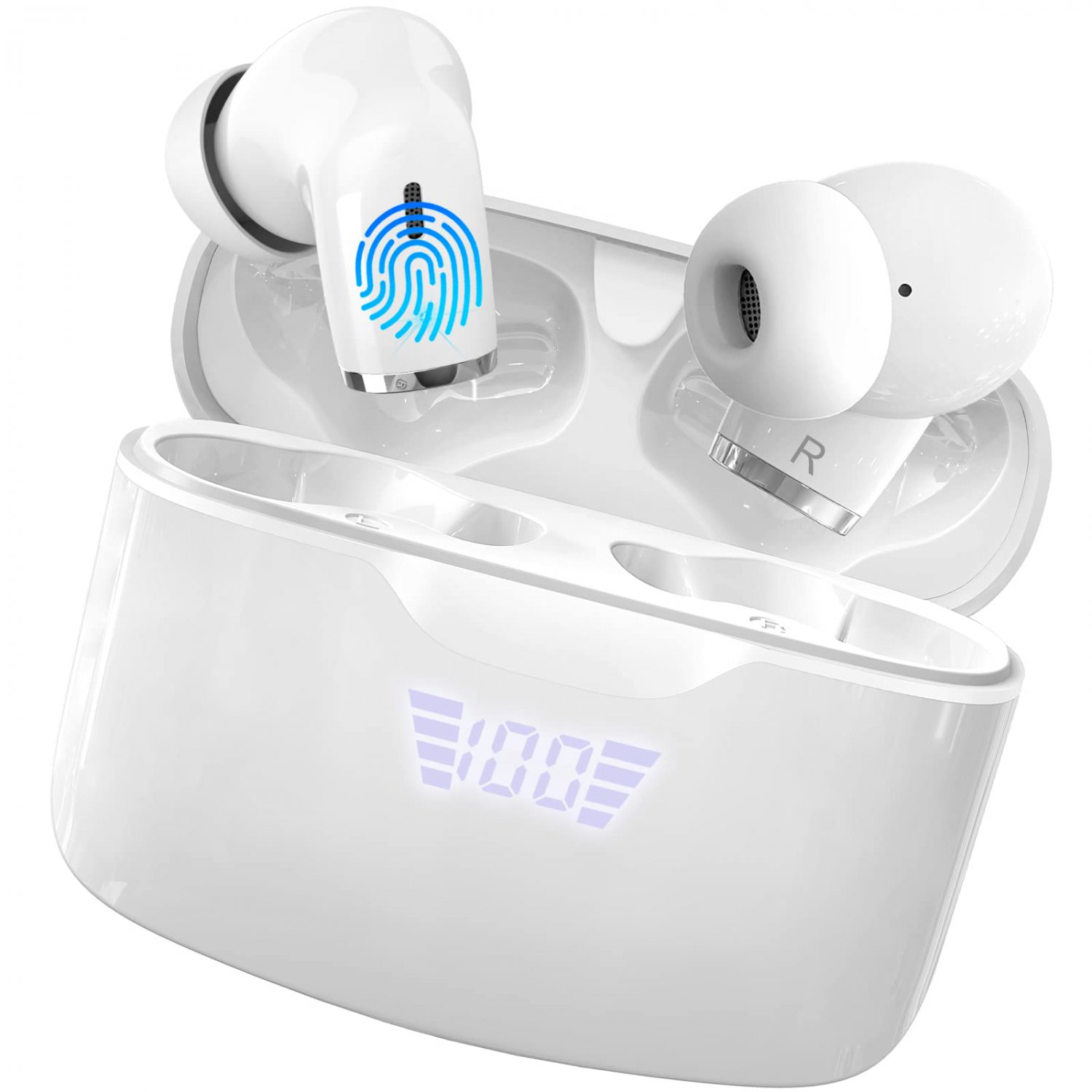 Wireless Earbud, Bluetooth 5.2 Headphones with LED Power Display, Bluetooth Earbud in Ear Noise Canc