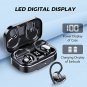 KT1 Bluetooth 5.3 Headphones, in-Ear Wireless Earbuds with Digital Display, 120 Hours of Playtime, O