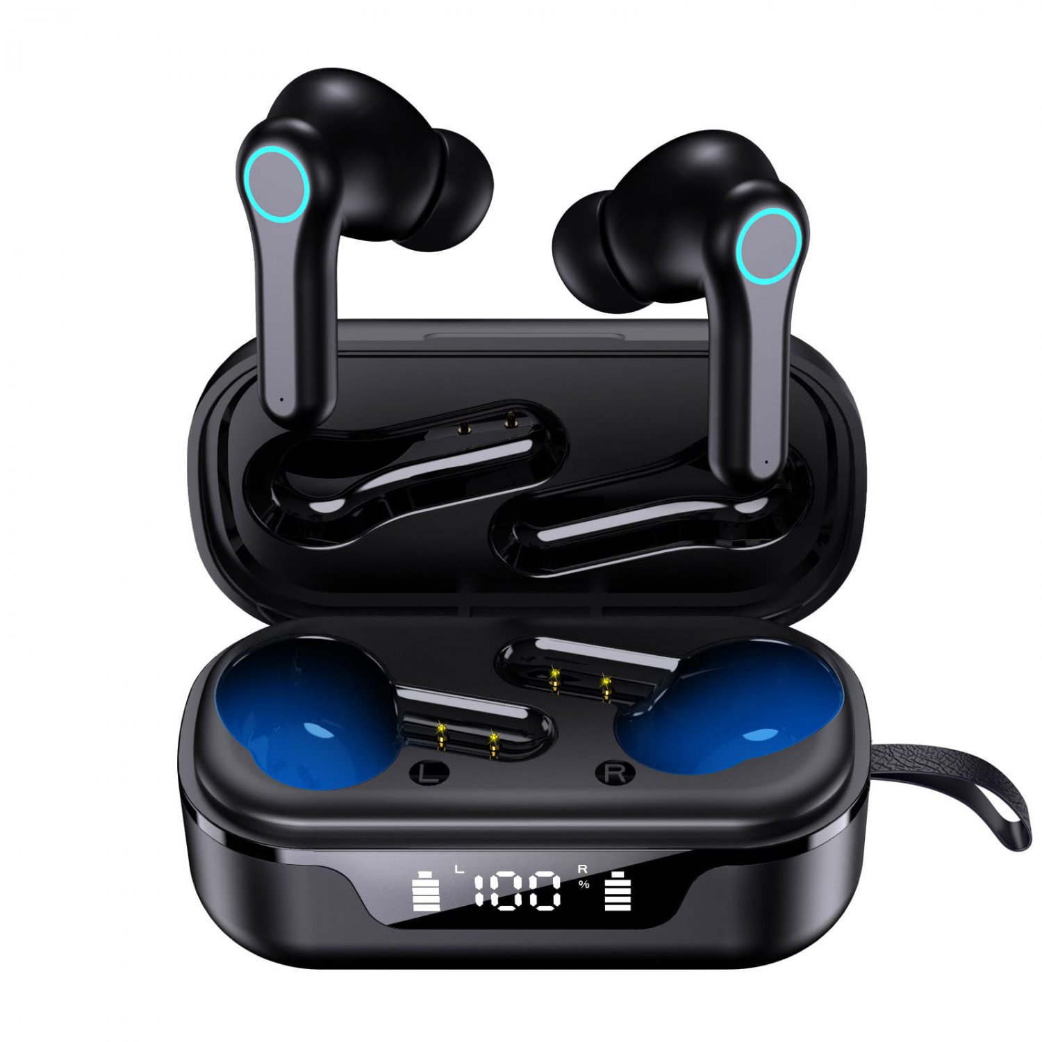 Wireless Earbuds,Bluetooth 5.2 Earbuds,4 Mic Call Noise Cancelling Wireless Headphones with LED Disp