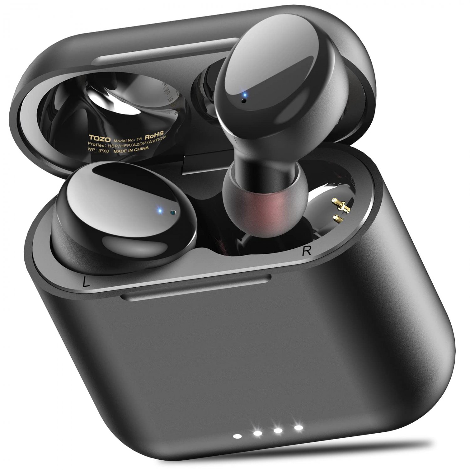 TOZO T6 True Wireless Earbuds Bluetooth Headphones Touch Control with Wireless Charging Case IPX8 Wa