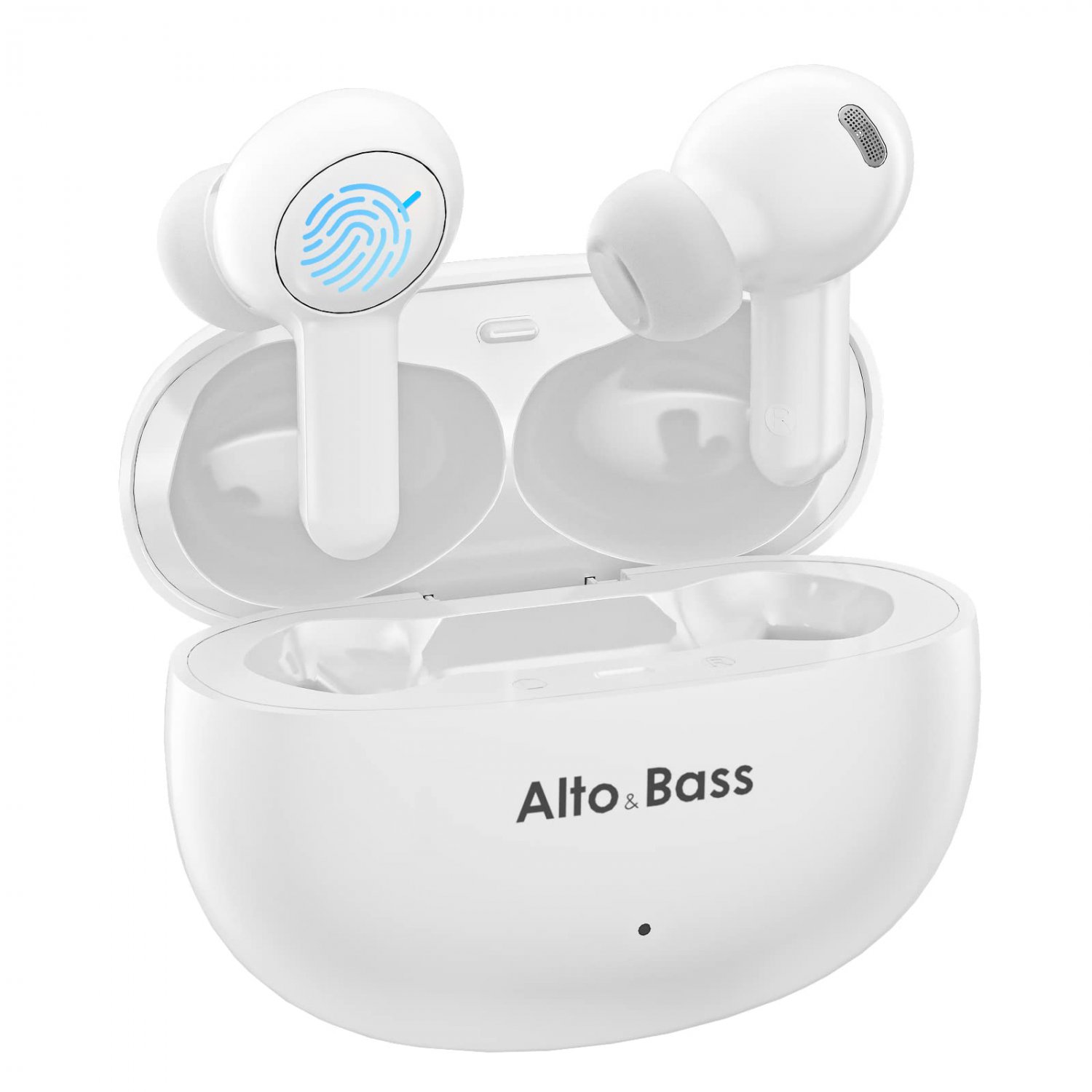 Wireless Earbuds, Bluetooth 5.3 Headphones with 4-Mics Clear Call ENC Noise Cancelling Bluetooth Ear