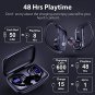 Wireless Earbuds Bluetooth Headphones 48hrs Play Back Sport Earphones with LED Display Over-Ear Buds