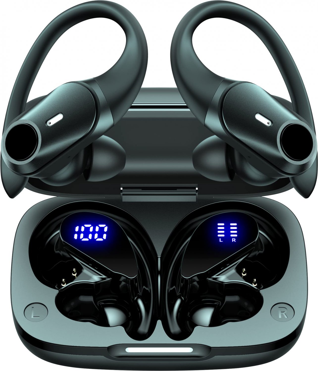 GOLREX Bluetooth Headphones Wireless Earbuds 36Hrs Playtime with Wireless Charging Case & Dual Power
