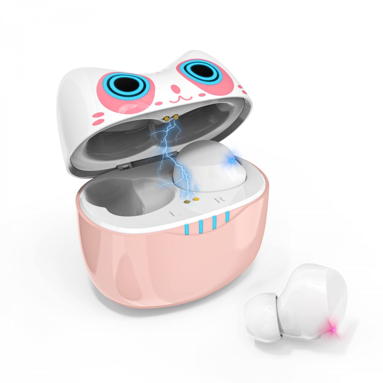 Pink Wireless Earbuds for Girls Bluetooth 5.0 Headphones TWS Wireless Stereo Earphones with Charging