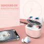 Pink Wireless Earbuds for Girls Bluetooth 5.0 Headphones TWS Wireless Stereo Earphones with Charging