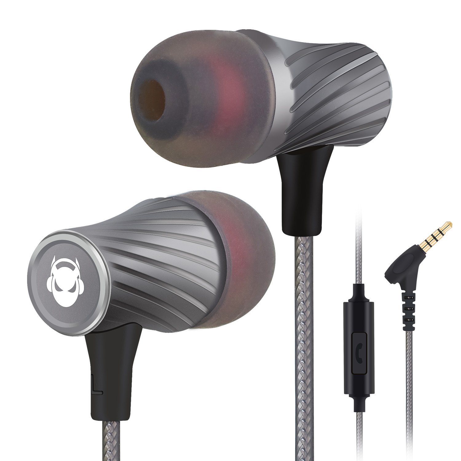 MINDBEAST Super Bass 90%-Noise Isolating Earbuds with Microphone and Case-Amazing Sound Effects and 