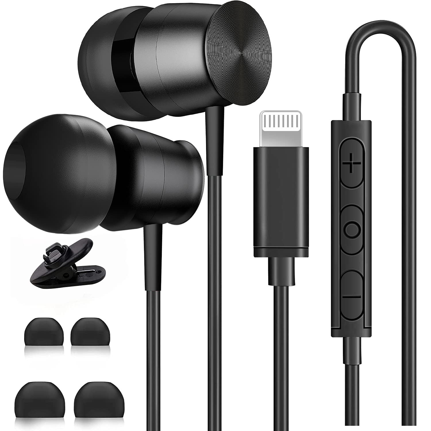Gsangoo Lightning Headphones for iPhone 13 14 12 Pro Max MFi Certified Lightning Earbuds with Mic No
