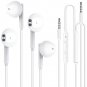 2 Pack 3.5mm Wired Headphone Plug, in-Ear Earphones, Earbuds Noise Isolating with Built-in Microphon