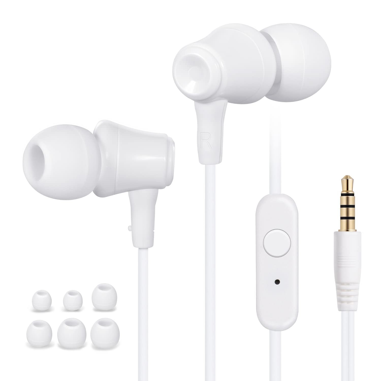 Wired Earbuds in-Ear, Headphones Waterproof Earphones Sports Headsets with Built-in Mic & Crystal Cl