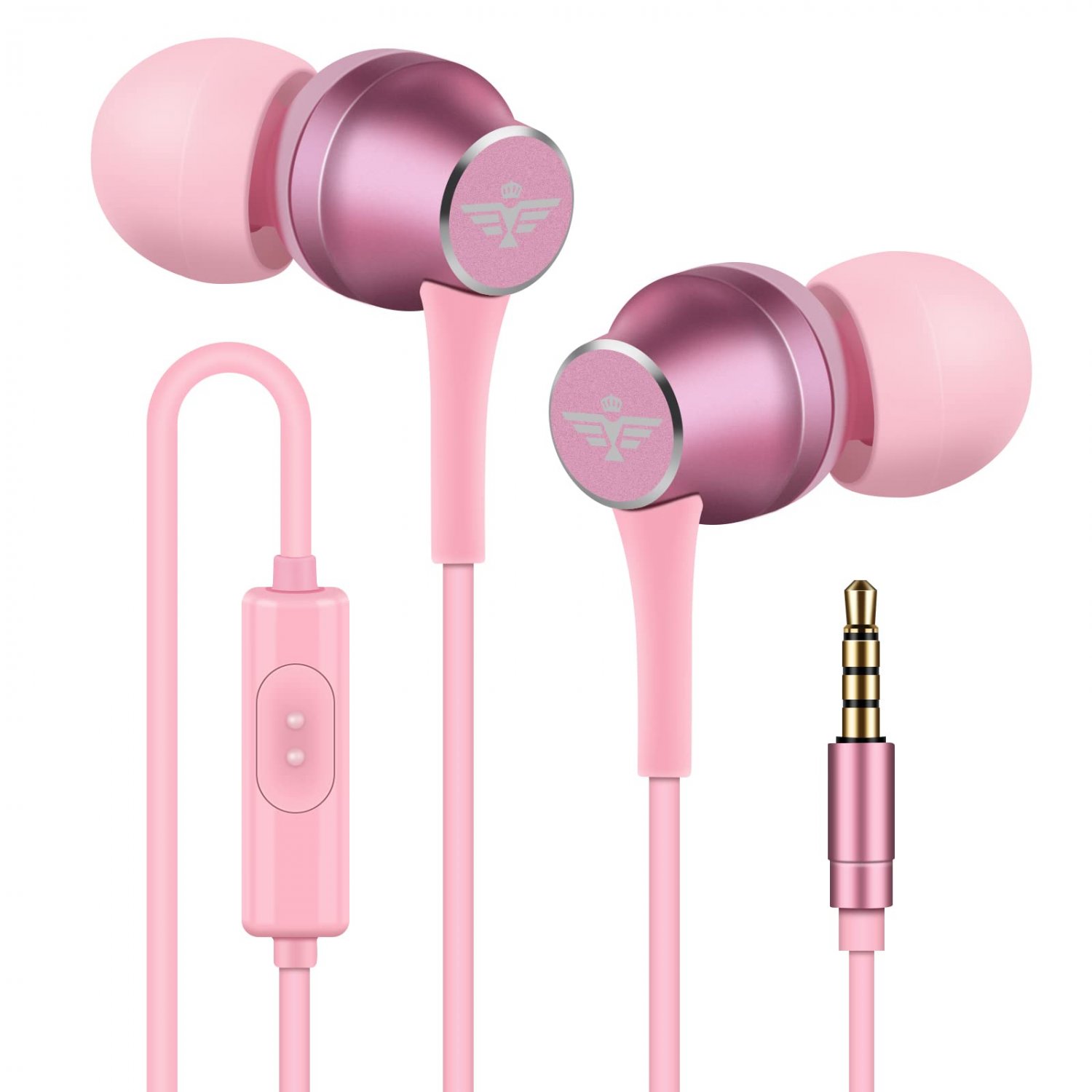 Earbuds Headphones with Microphone,Wired Earphones in Ear Metal Headsets Noise Isolating Heavy Bass 