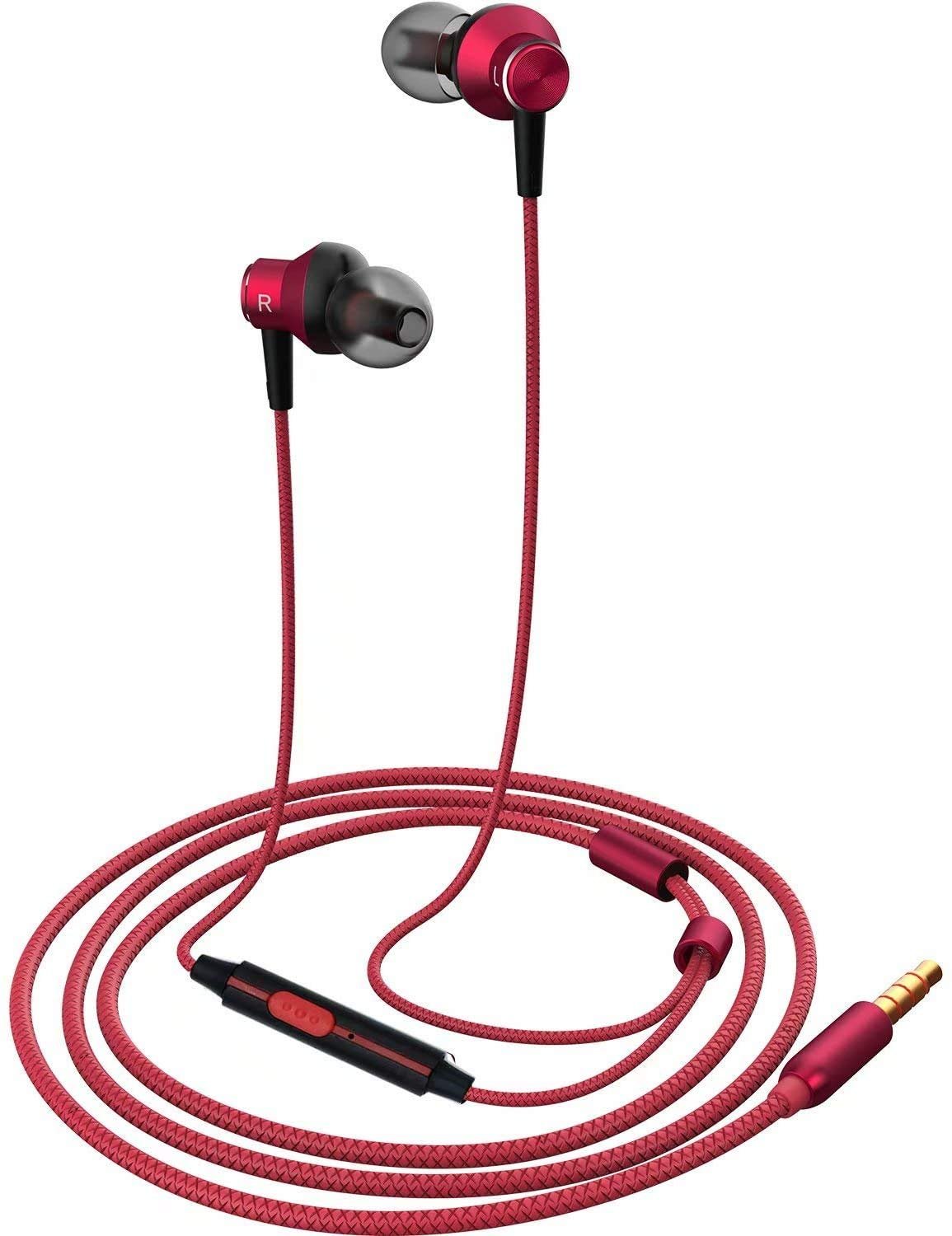 In Ear Headphones, MR01 Comfortable Tangle-Free Stylish Wired in-Ear Earbuds with Microphone, Crysta