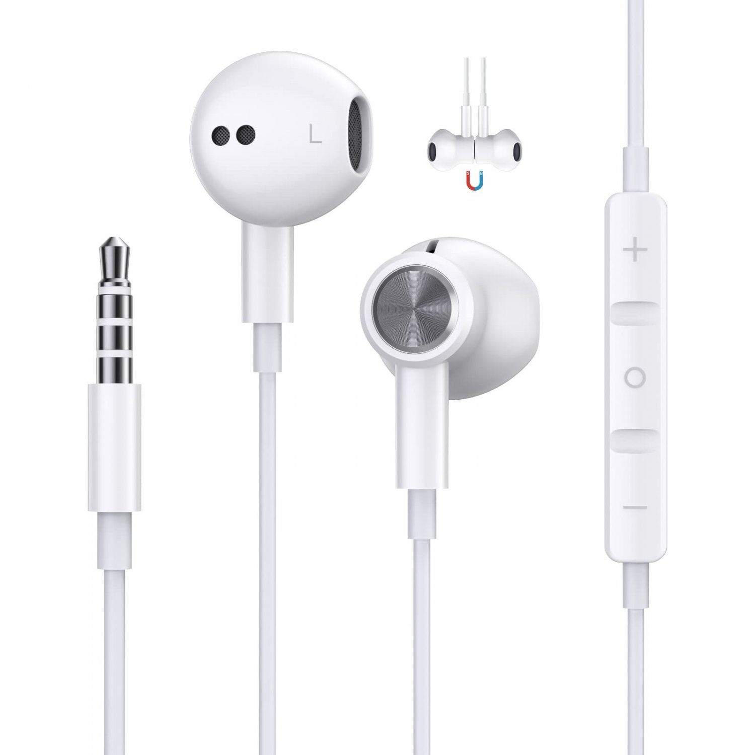 Shsuert 3.5mm Wired Headphone with Microphone The Sound Quality is Clear and Strong in-Ear Earphone,