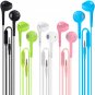 Earbuds Headphones with Microphone Pack of 5, Noise Isolating Wired Earbuds, Earphones with Powerful