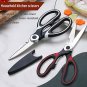 Kyraton Kitchen Scissors Heavy Duty 2 Pieces, Stainless Steel Sharp Cooking Shears with Cover, Multi