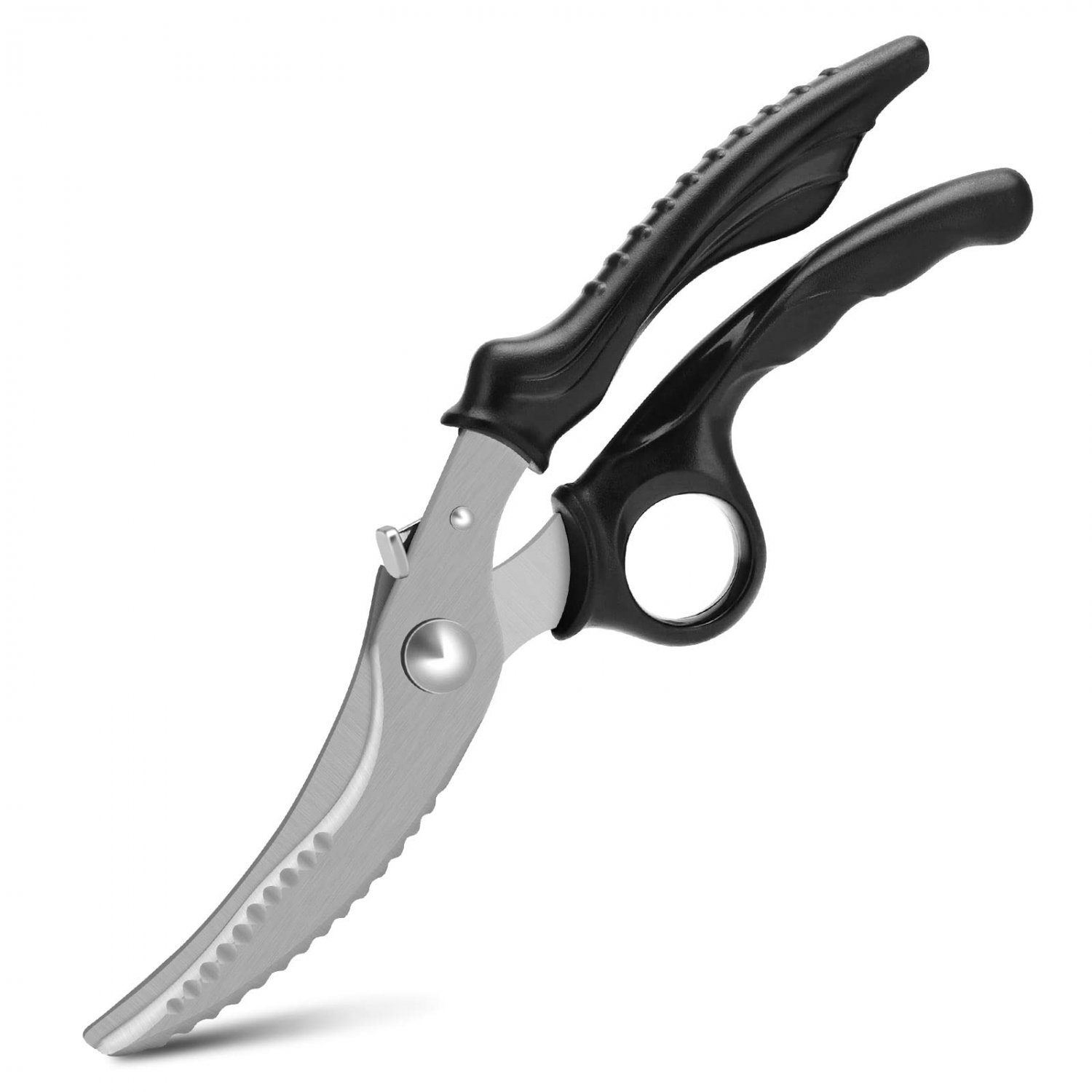 Honbuty Kitchen Shears - Spring Loaded Heavy Duty Poultry Scissors With Safety Lock , Multi-function