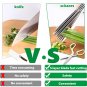 Herb Scissors, Eoaazue Multipurpose 5 Blade Herb Shears, Stainless Steel Sharp Herb Cutter Kitchen G