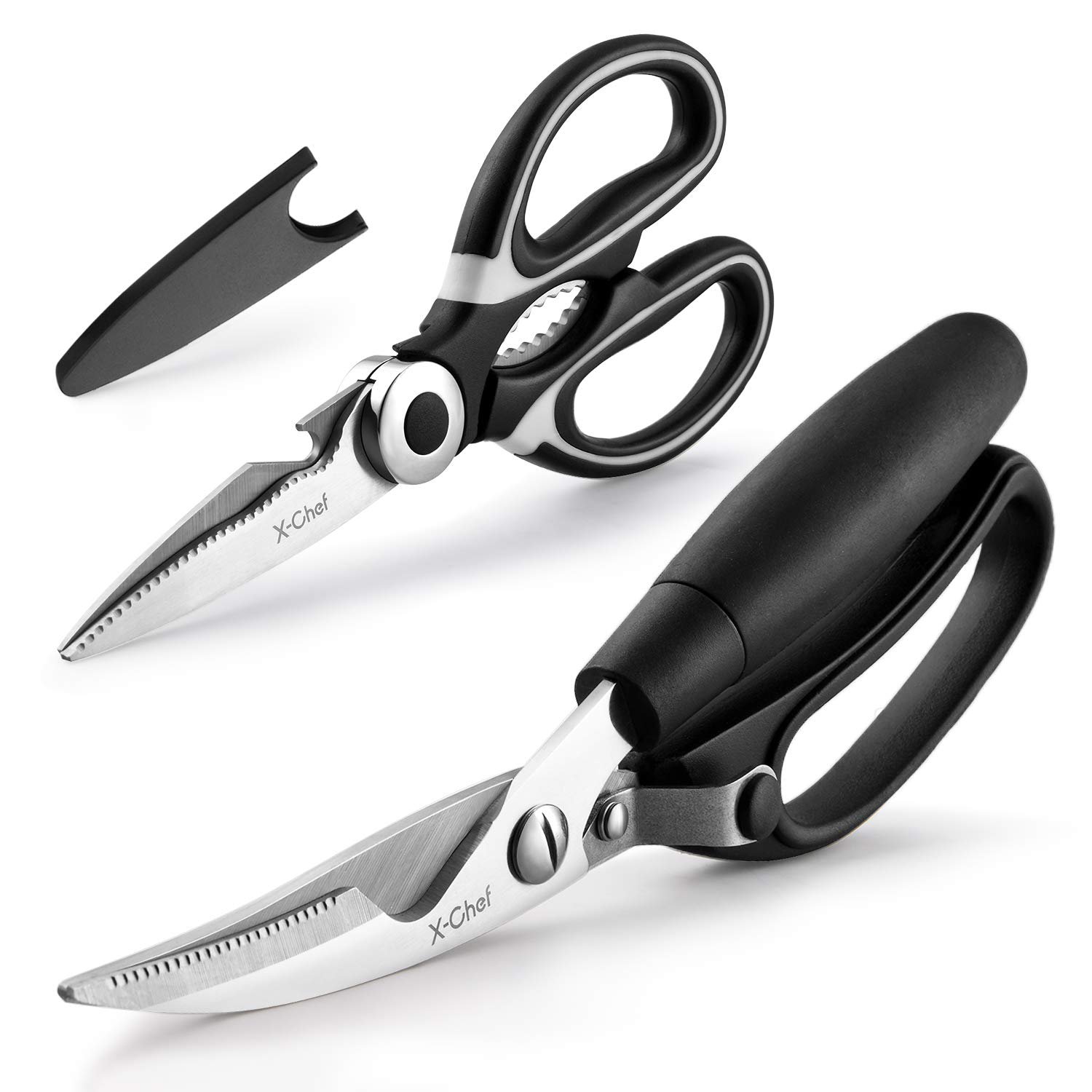 Poultry Shears, X-Chef 2 Set Kitchen Shears Heavy Duty Meat Scissors Stainless Steel Kitchen Scissor